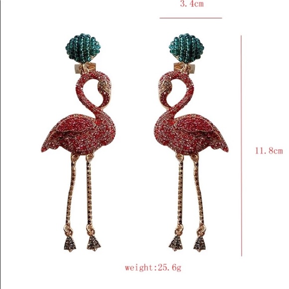 🌟 Rhinestone Long Pink Earrings - Picture 4 of 6